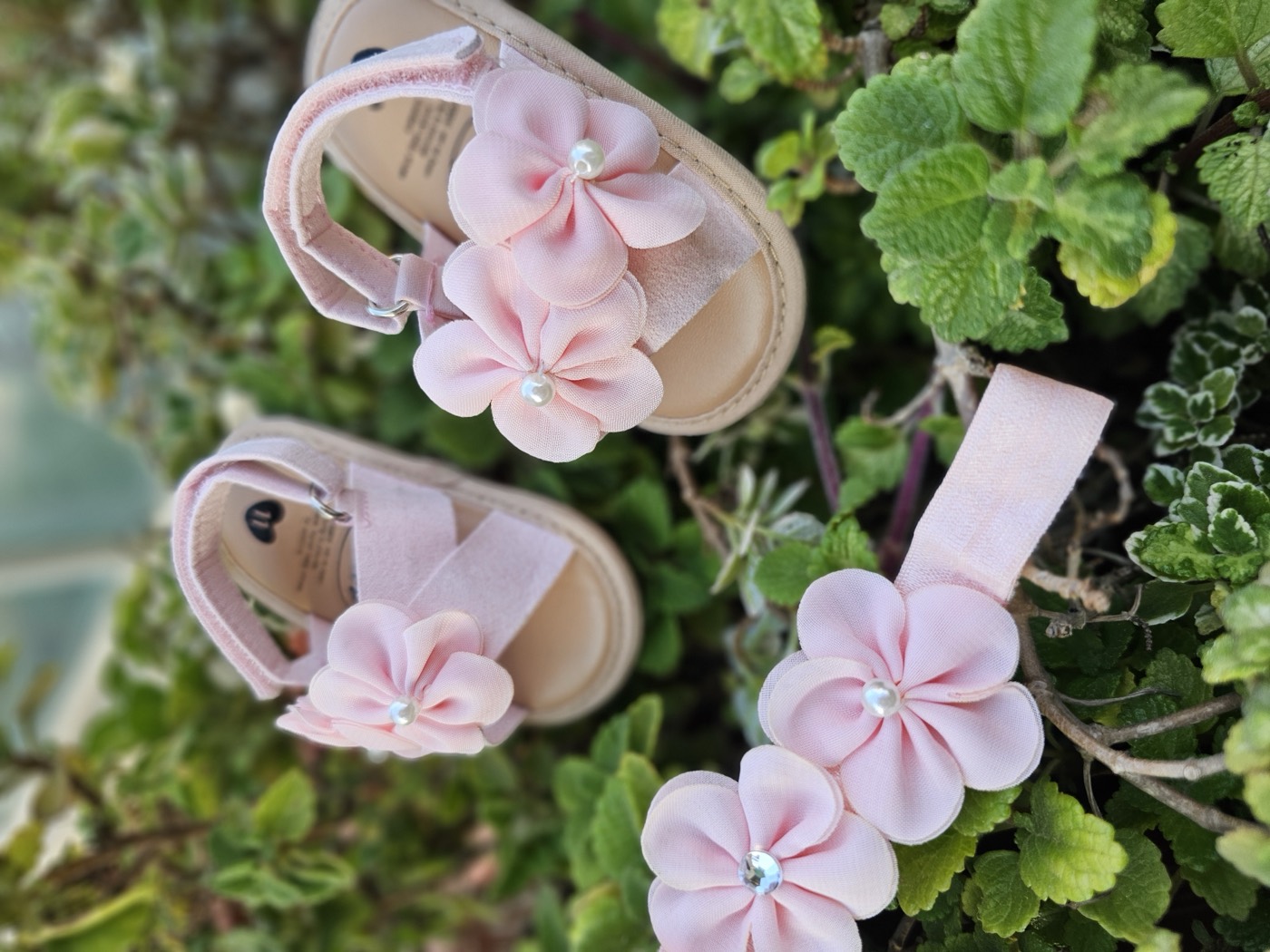 The pink petals kiss sandals 