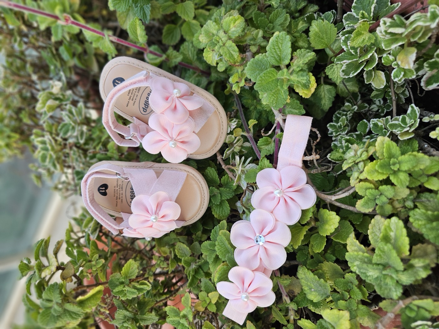 The pink petals kiss sandals 