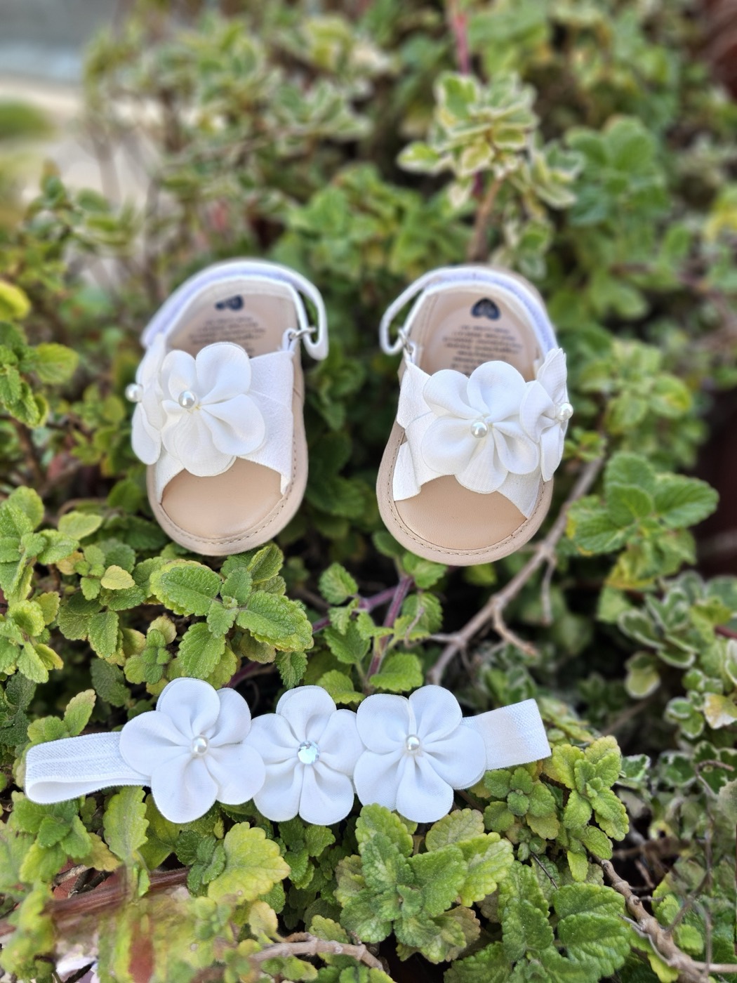 The white petals kiss sandals 