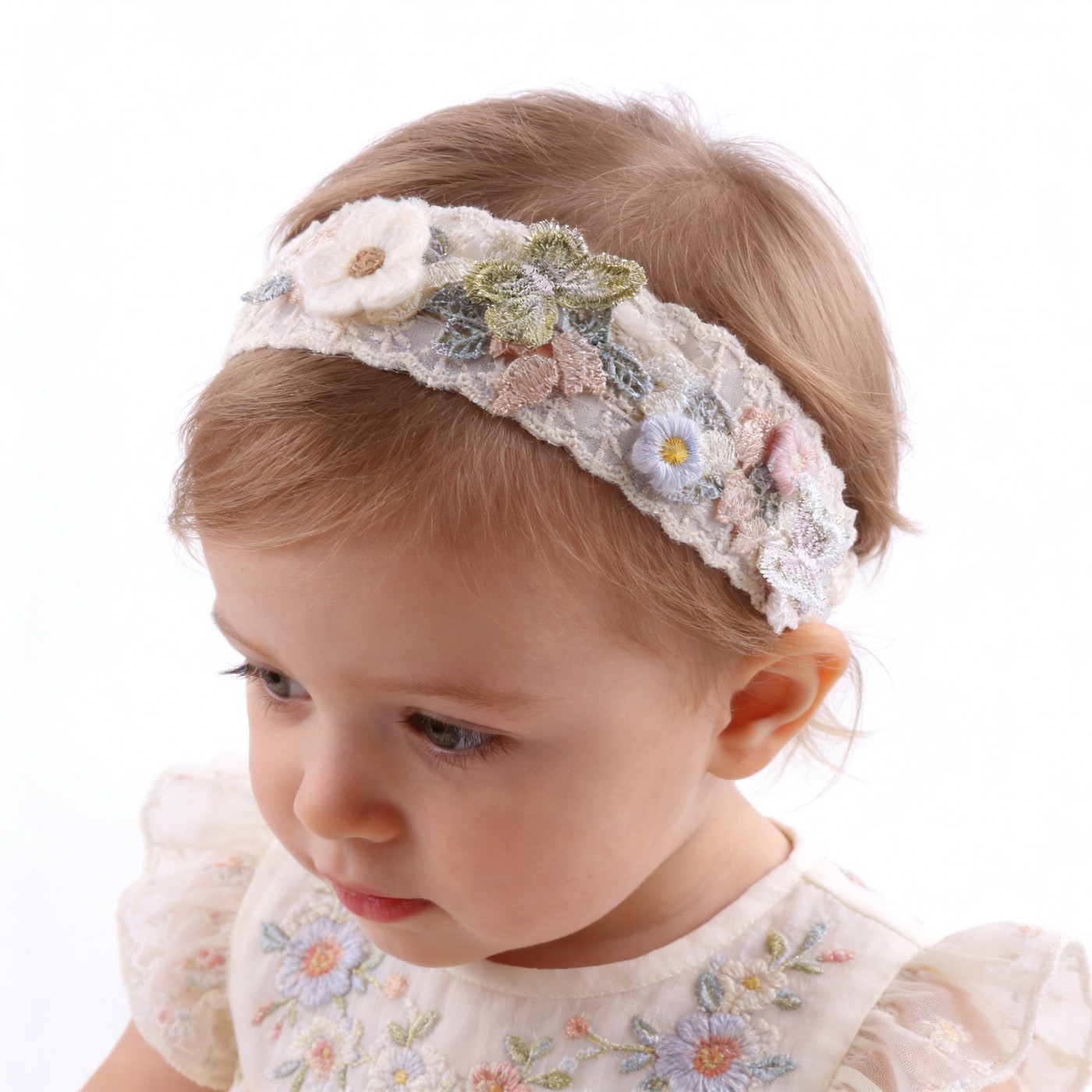 Vintage style floral baby headband