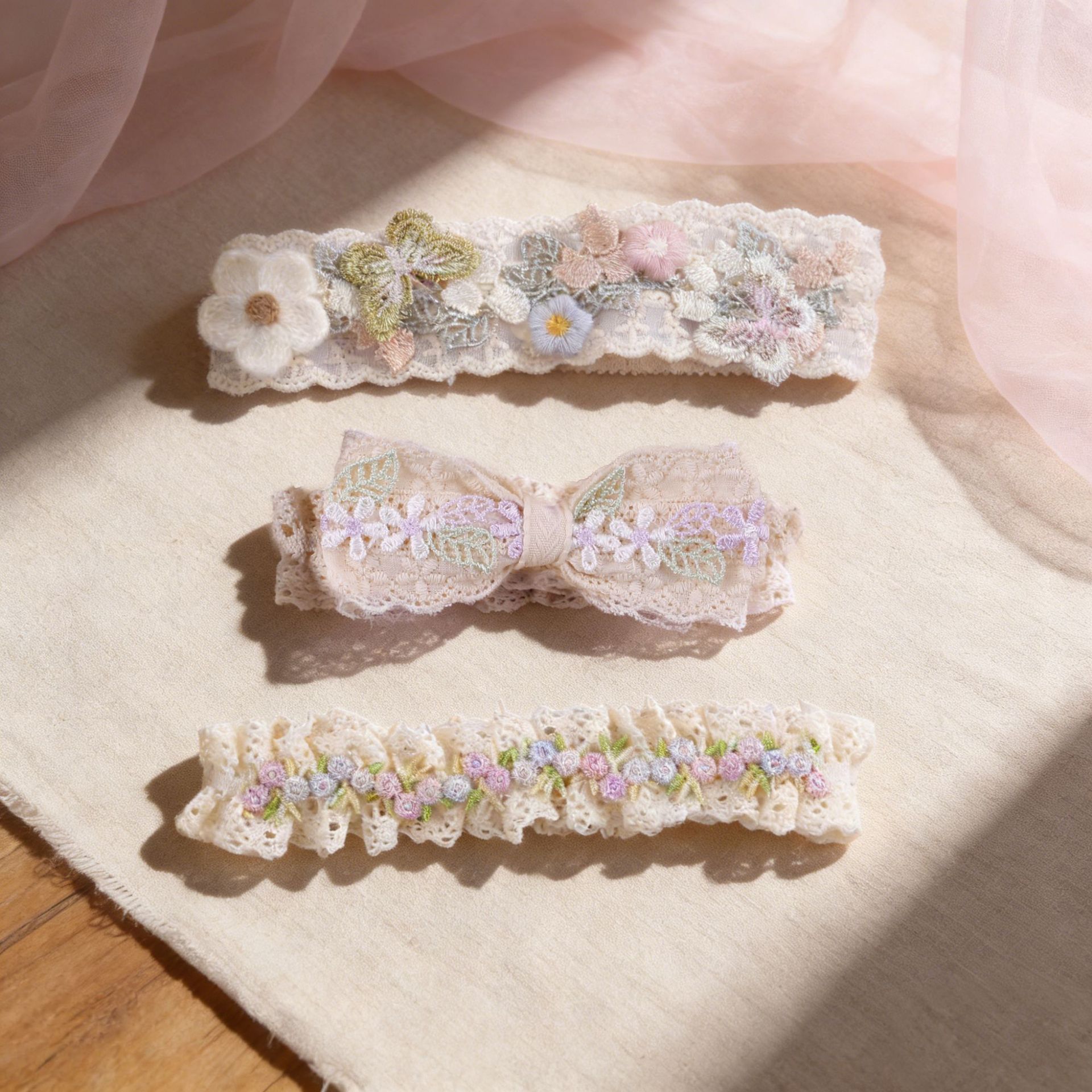 Vintage style floral baby headband
