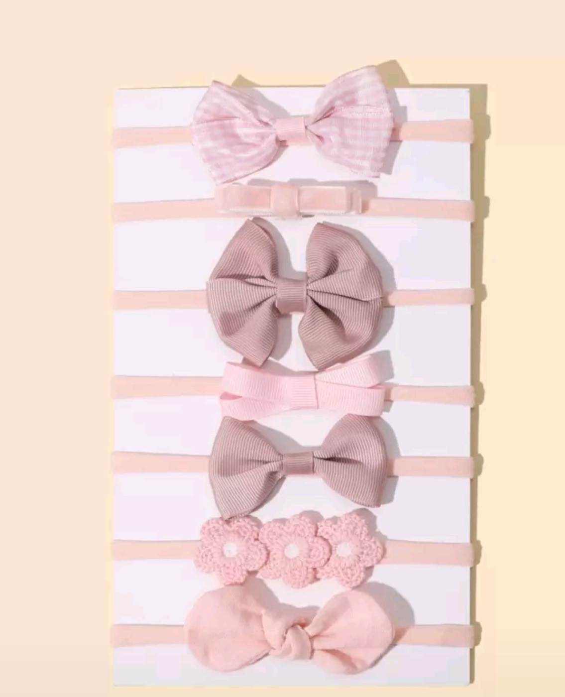 Sweet pink baby headband set