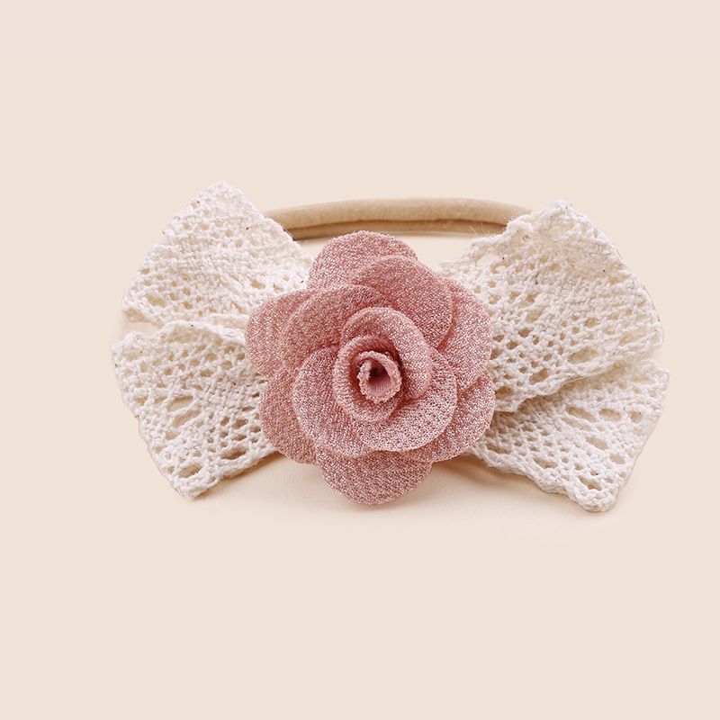 Rose quartz thin baby headband set