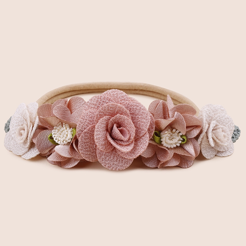 Rose quartz thin baby headband set