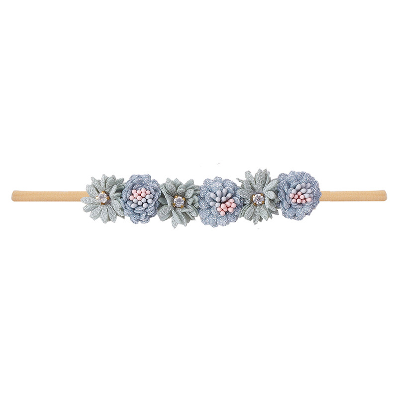Aqua floral baby headband 