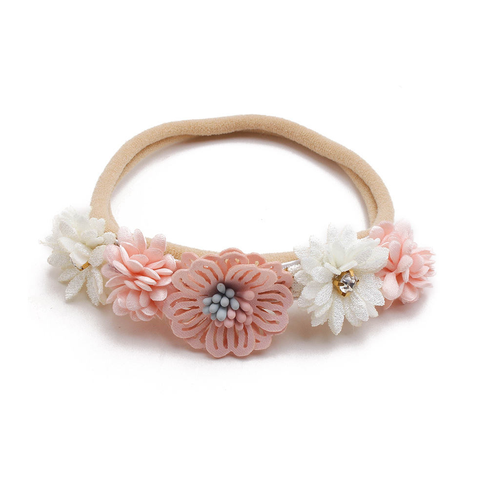 Mixed punk/white floral baby headband