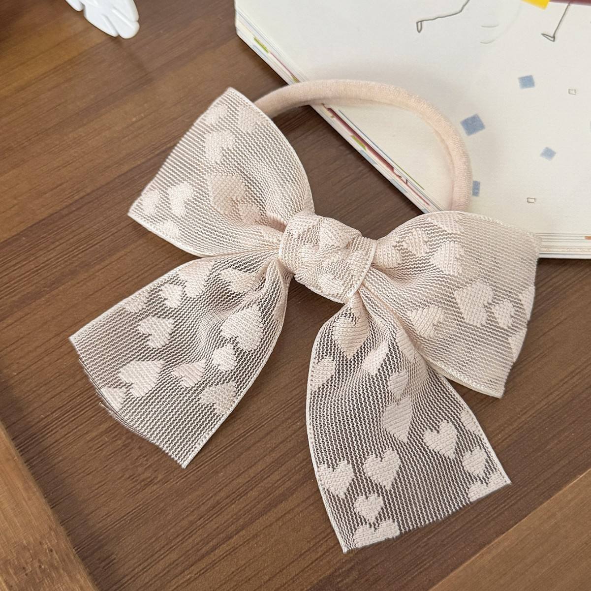 Bow tail with heart prints baby  headband