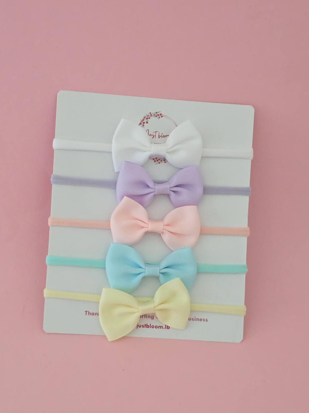 5pcs multicolored bow baby headband set