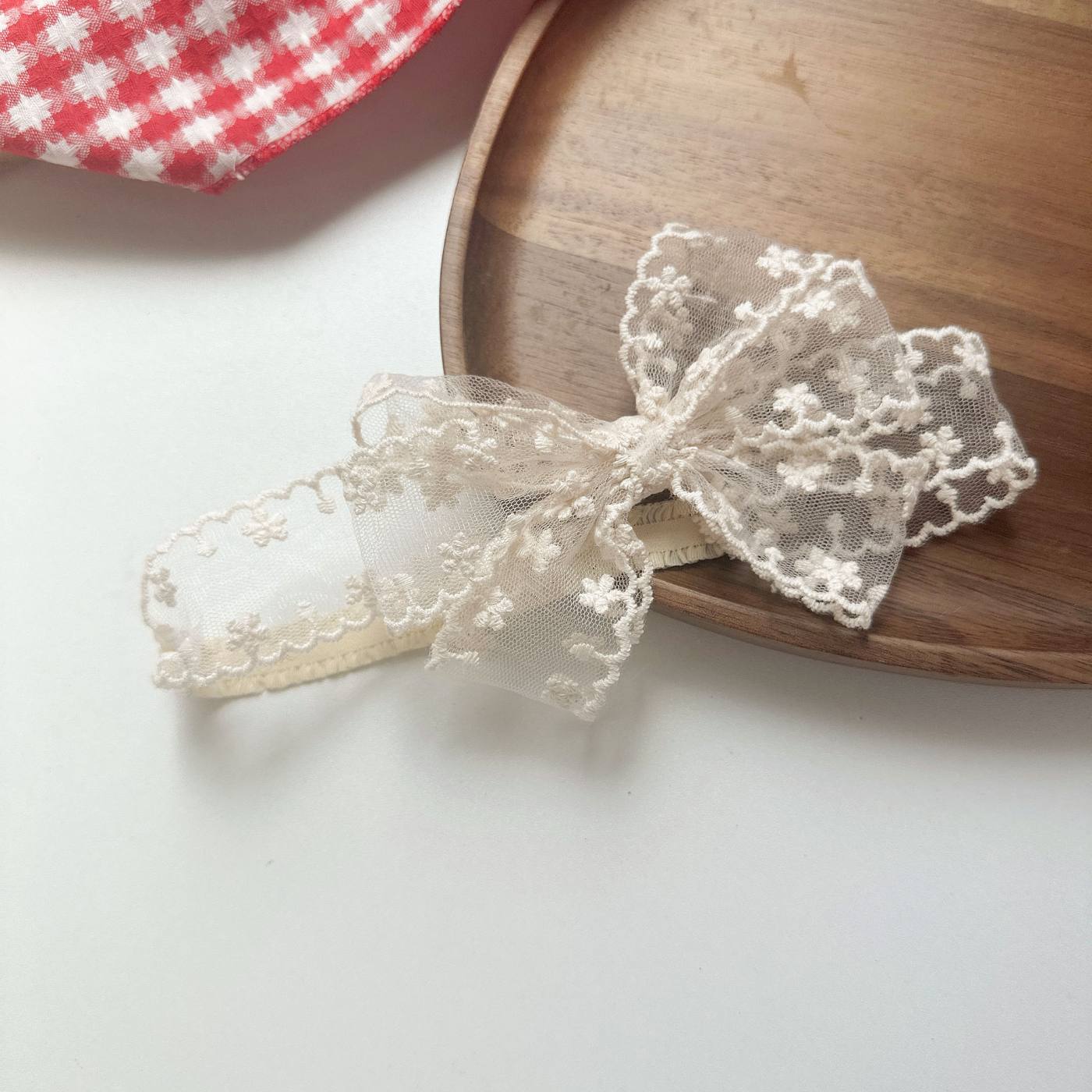 Offwhite Lace baby headband 