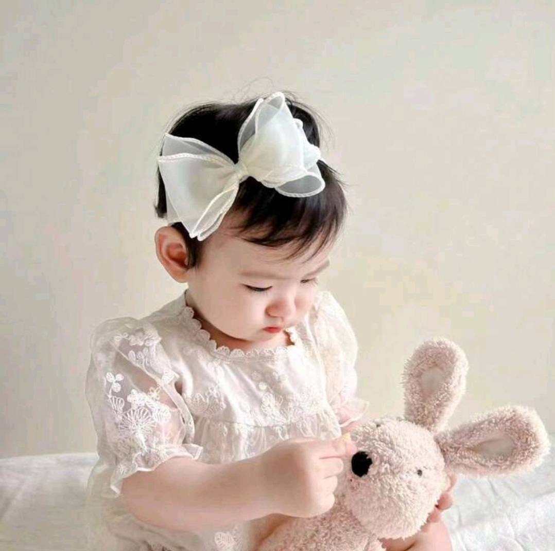 Offwhite shiffon big bow baby headband 