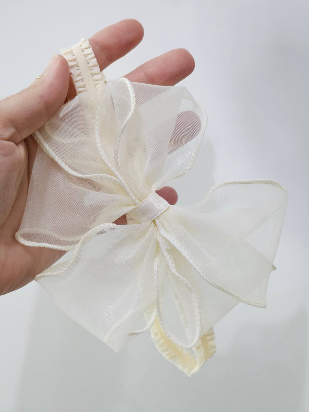 Offwhite shiffon big bow baby headband 