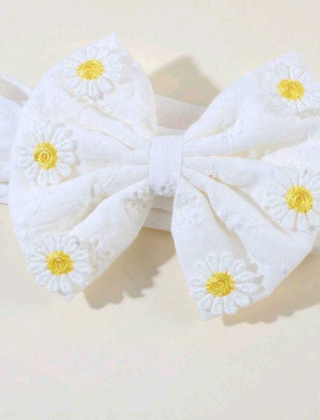 Sunflower big bow baby headband