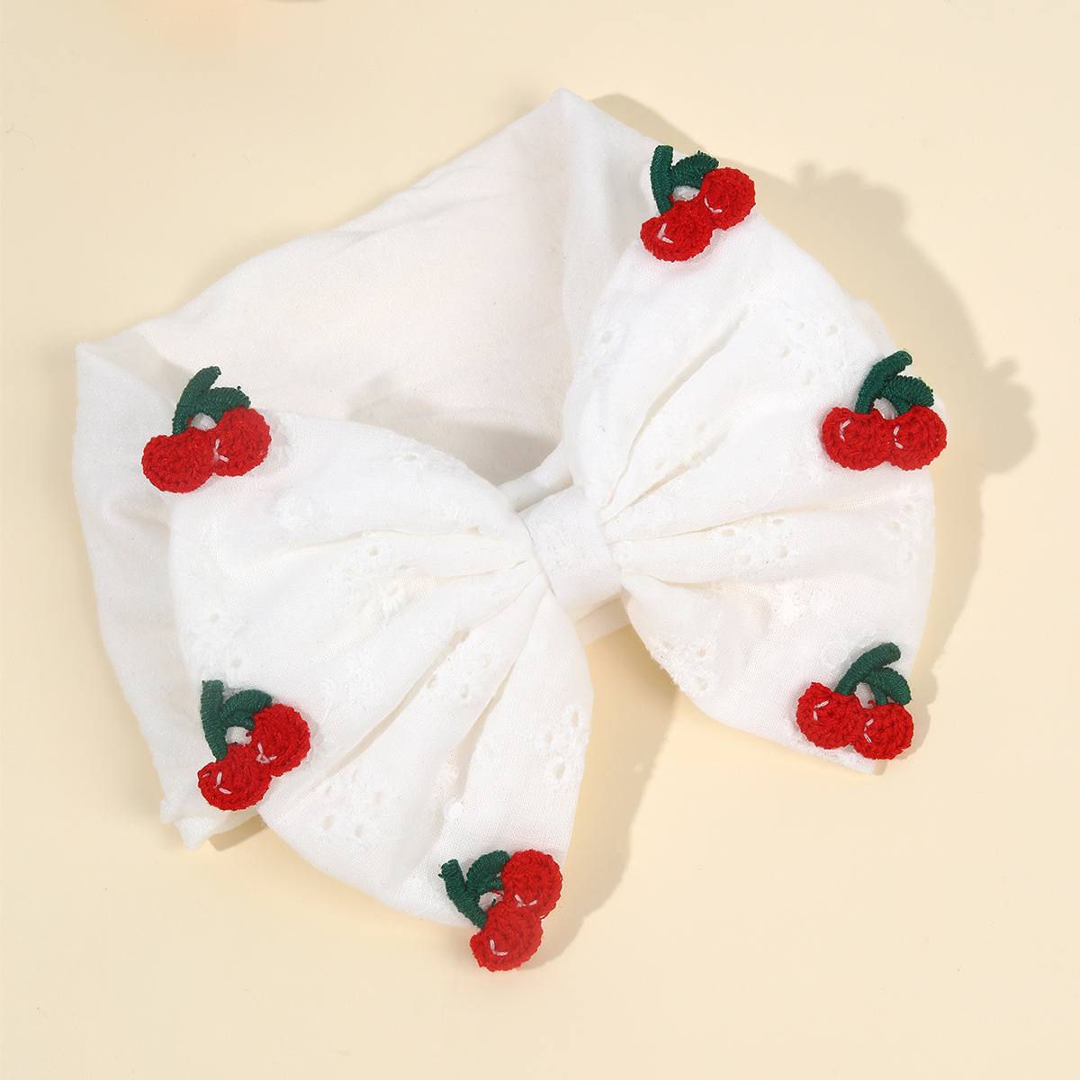 Cherry Designed Big Bow Baby Headband 