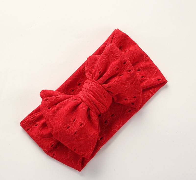 Embroidered Big Bow Baby Headband 