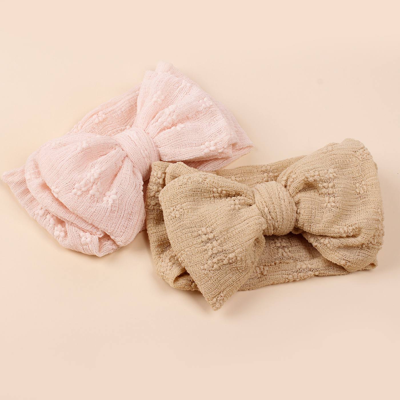 Soft Embroidered Big Bow Baby Headband 