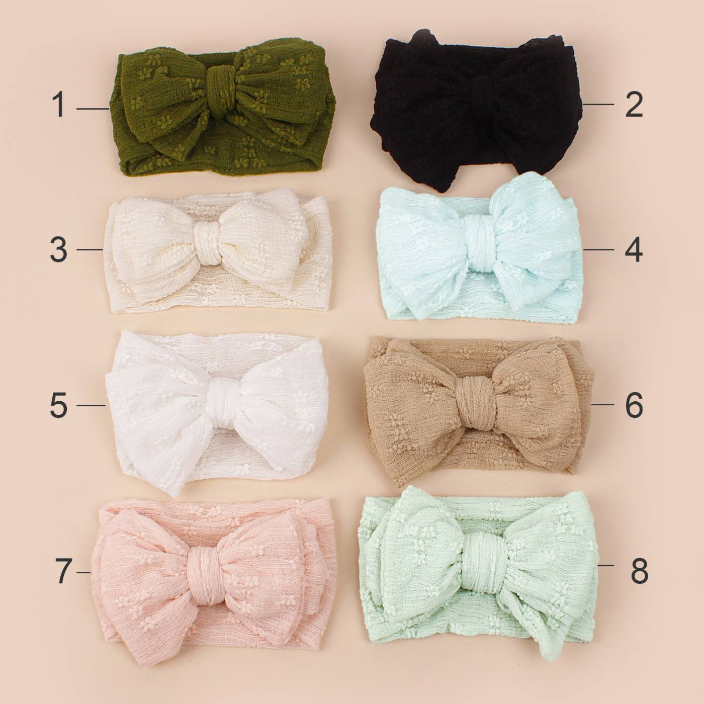 Soft Embroidered Big Bow Baby Headband 
