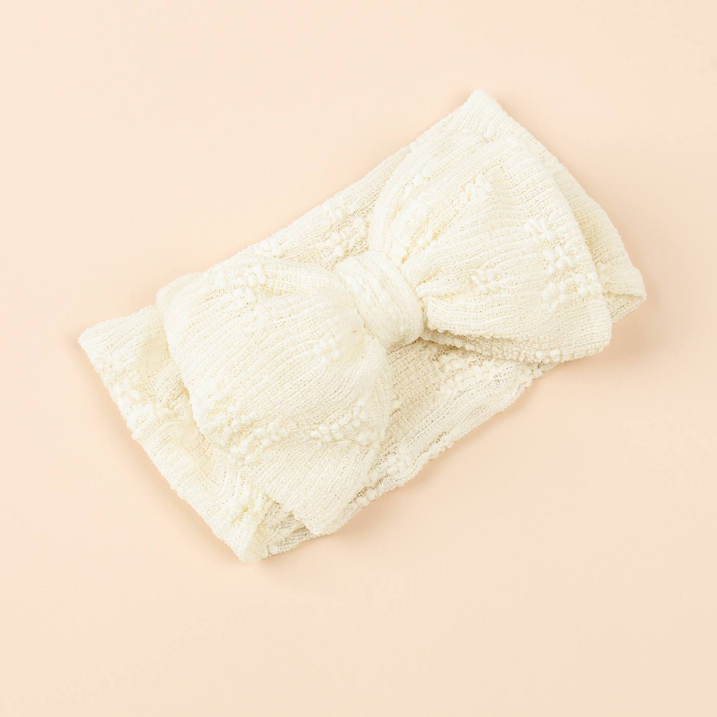 Soft Embroidered Big Bow Baby Headband 
