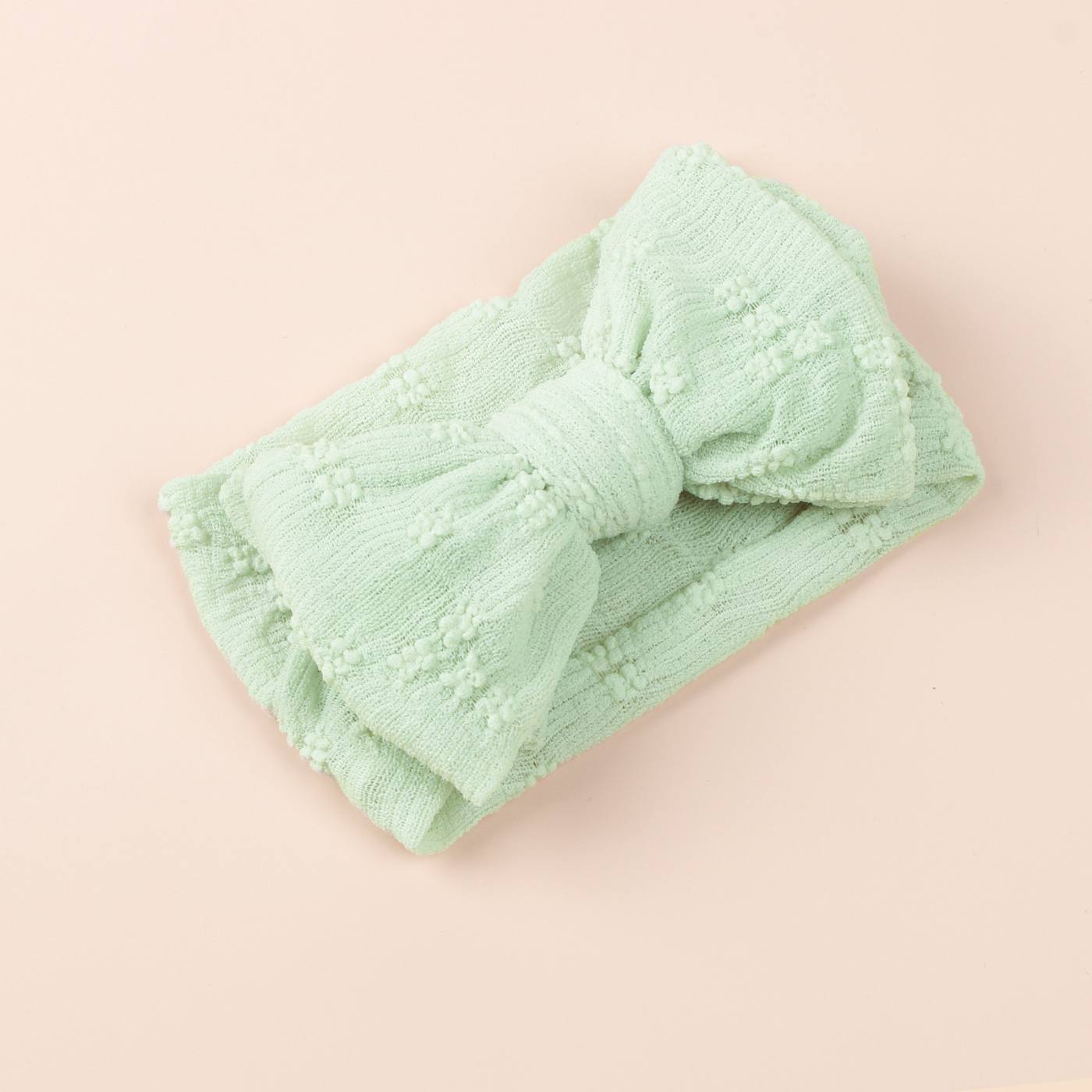 Soft Embroidered Big Bow Baby Headband 