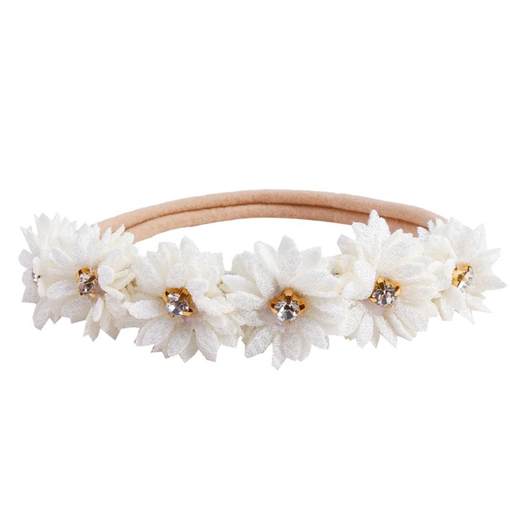 Offwhite floral  baby headband 