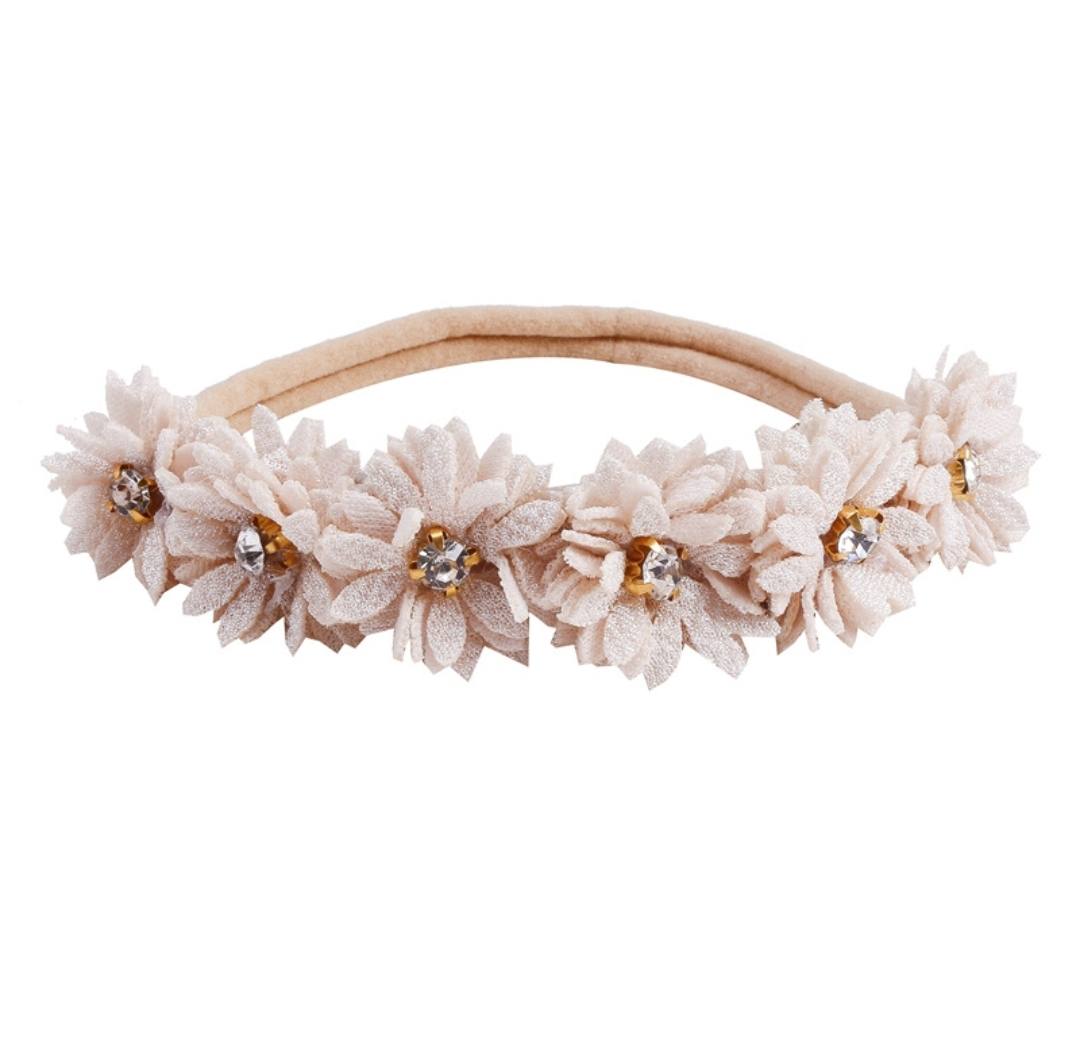 Offwhite floral  baby headband 