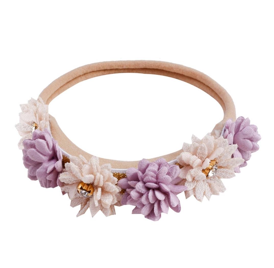 Offwhite floral  baby headband 
