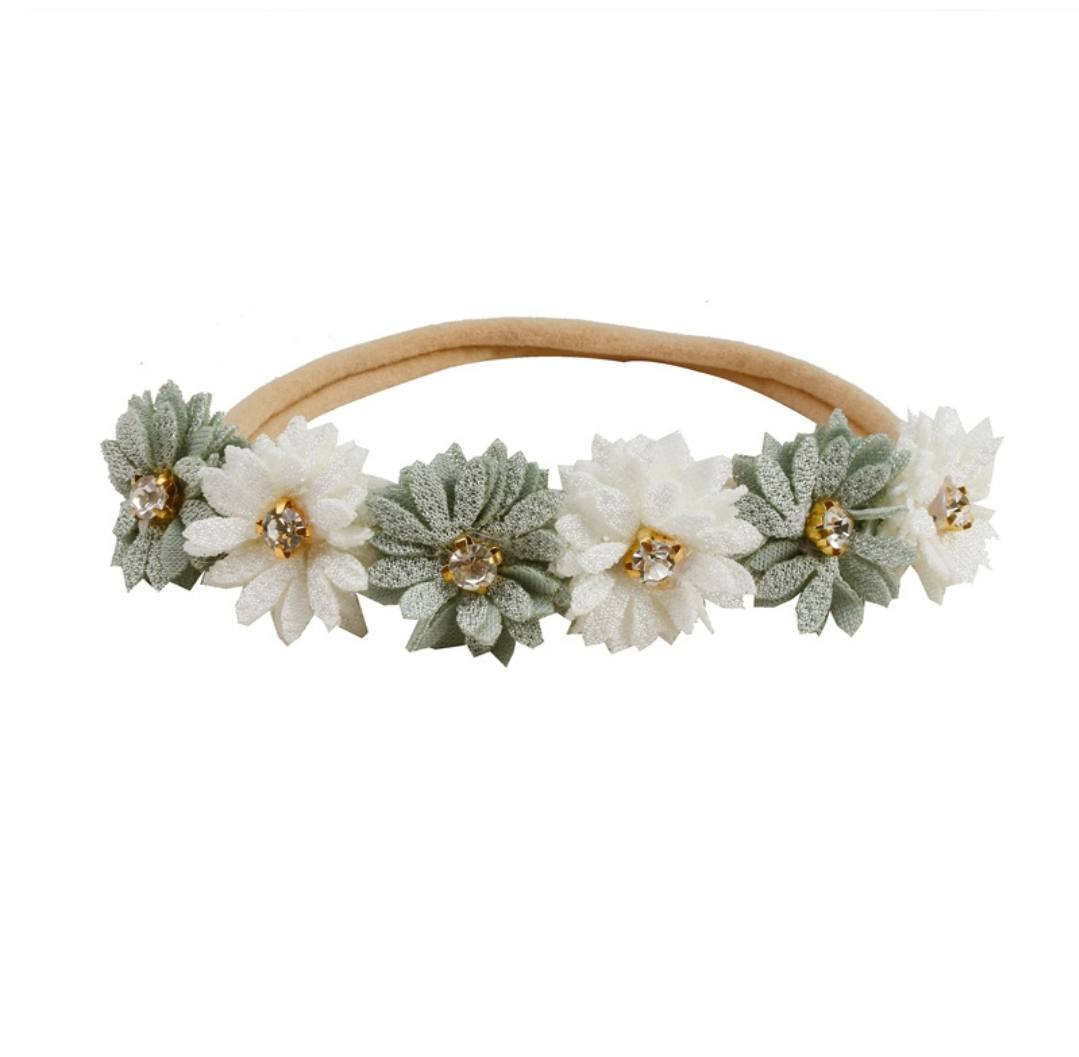 Offwhite floral  baby headband 
