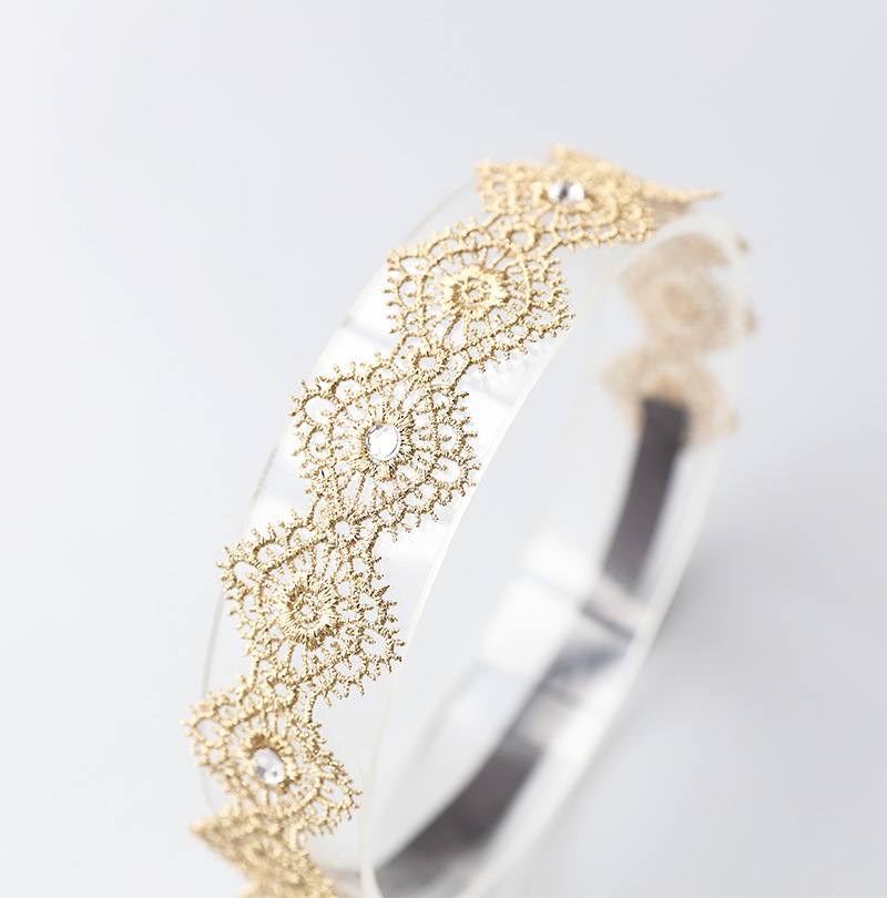 Embroidered Golden baby headband 