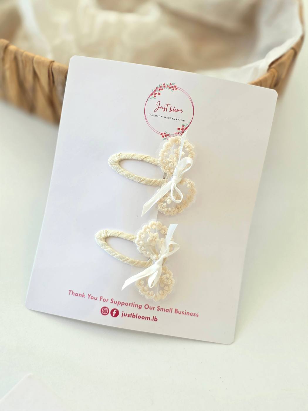 2pcs vintage small bow snap clips