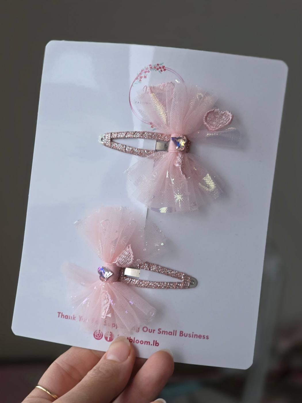 2pcs Rose Golg Tulle Biw Snap Clips