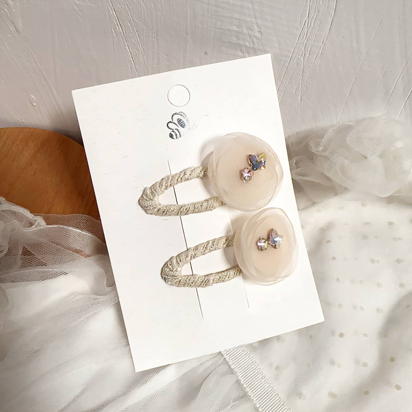 2pcs Fairy Tulle Snap Clip Set