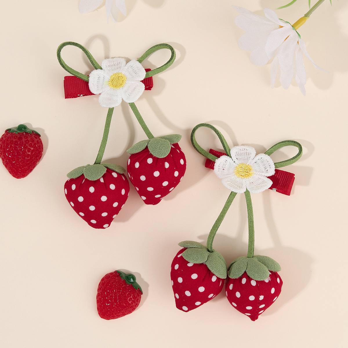 Strawberry Themed Hair Clip