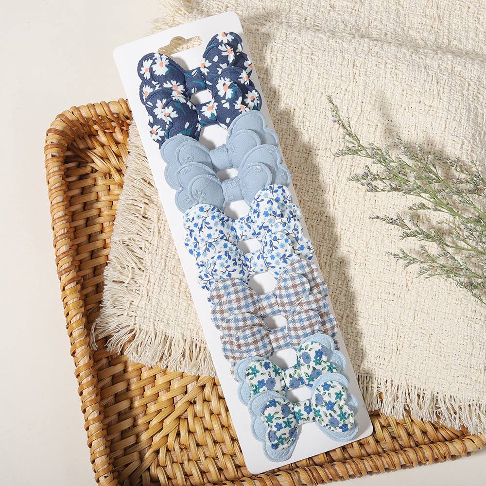 10 pcs Small Patterned Butterfly Hair Clip Set 