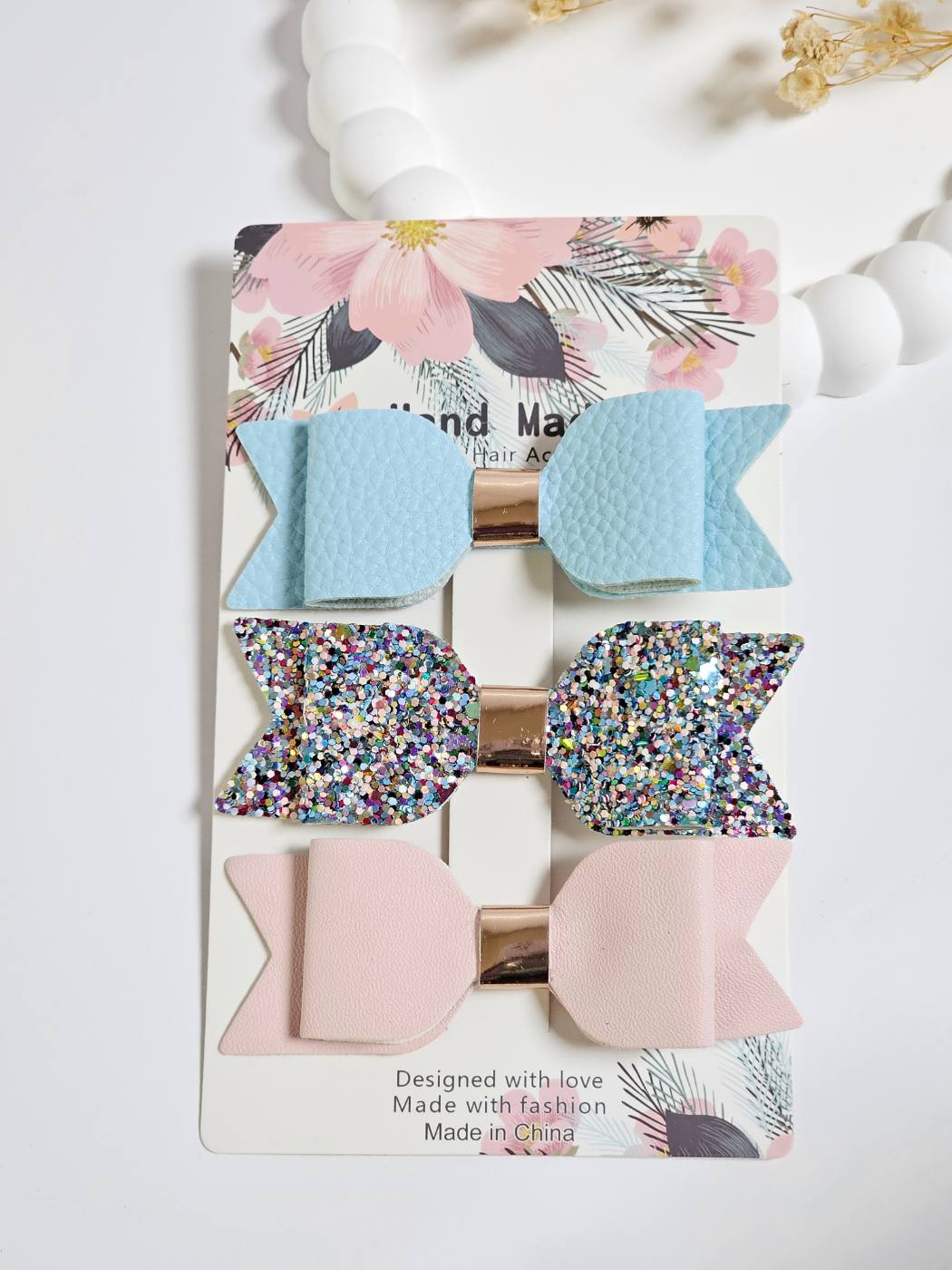 3pcs Elegant Bow Hair Clip Set 