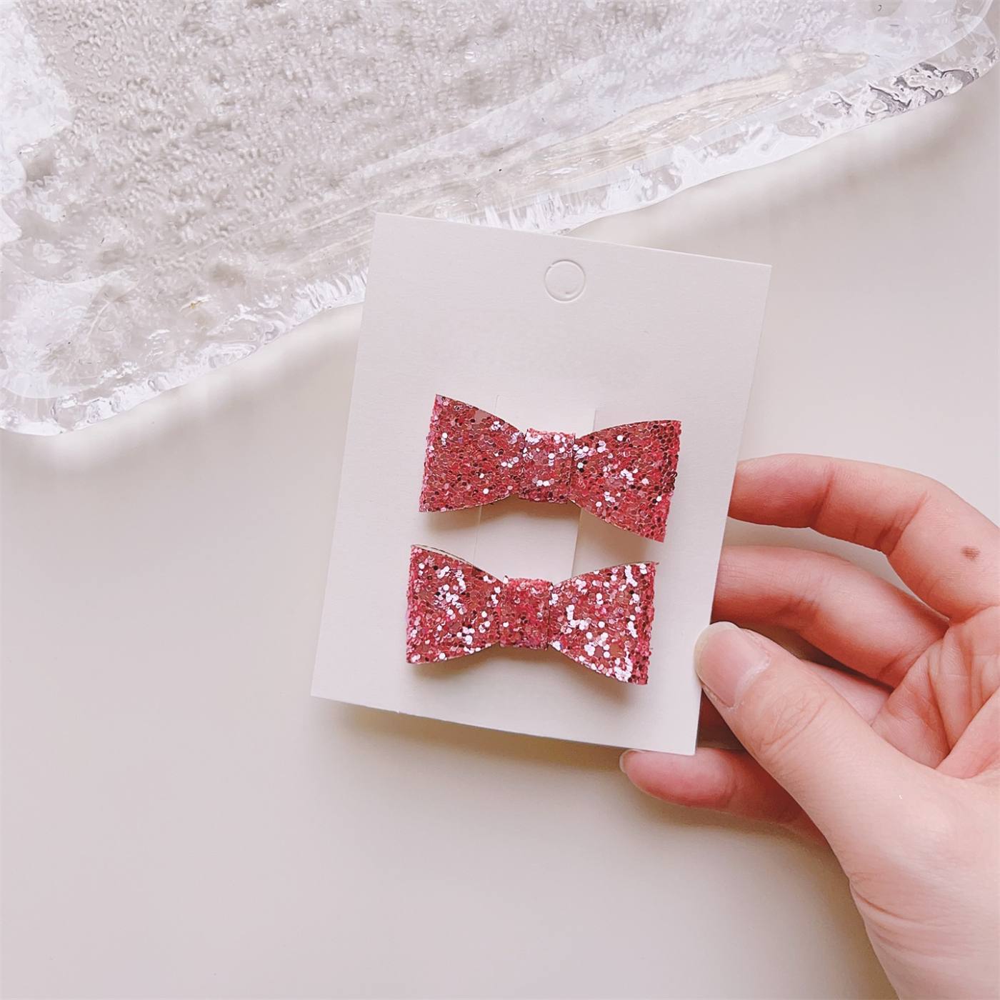2pcs Sparkly Bow Hair Clip 