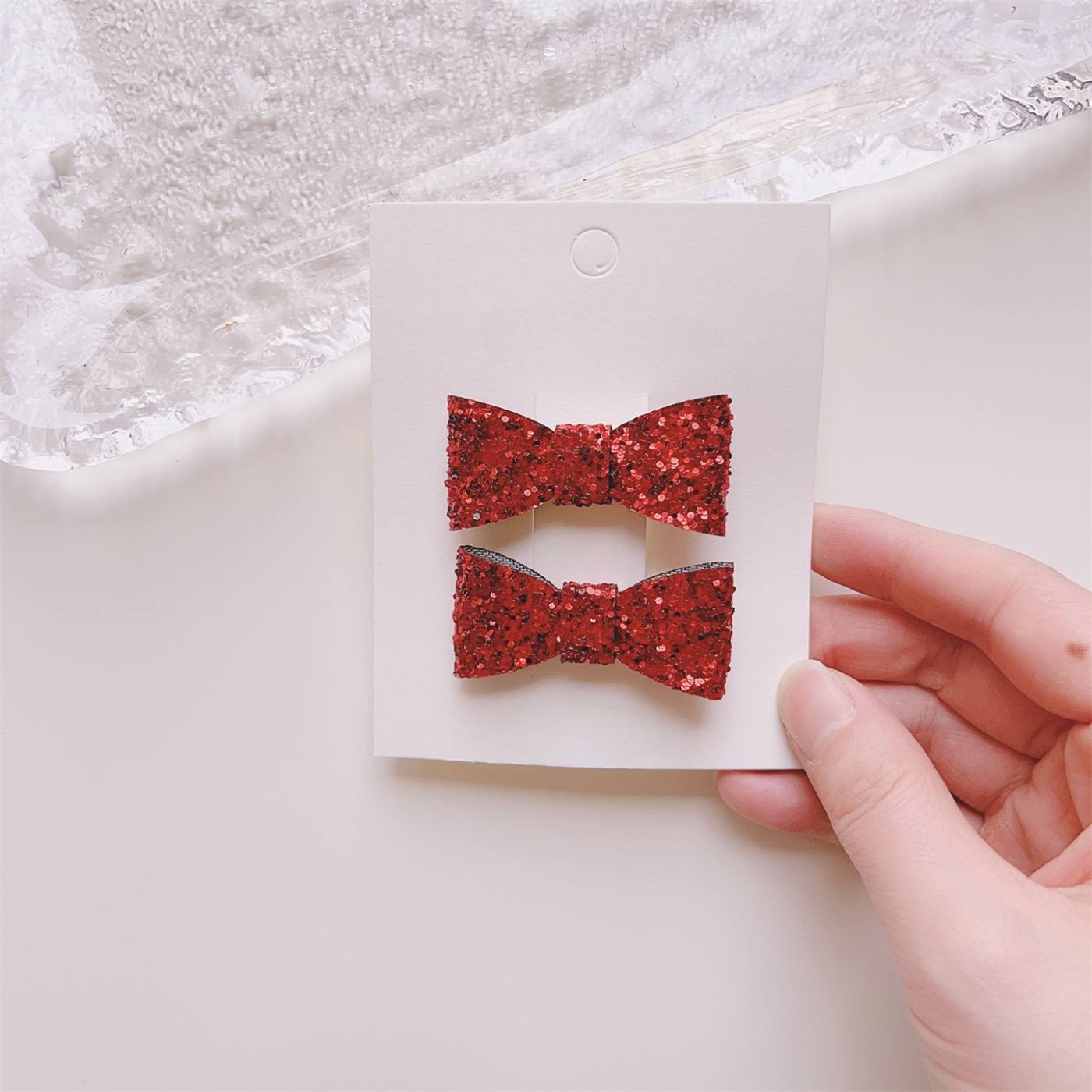 2pcs Sparkly Bow Hair Clip 