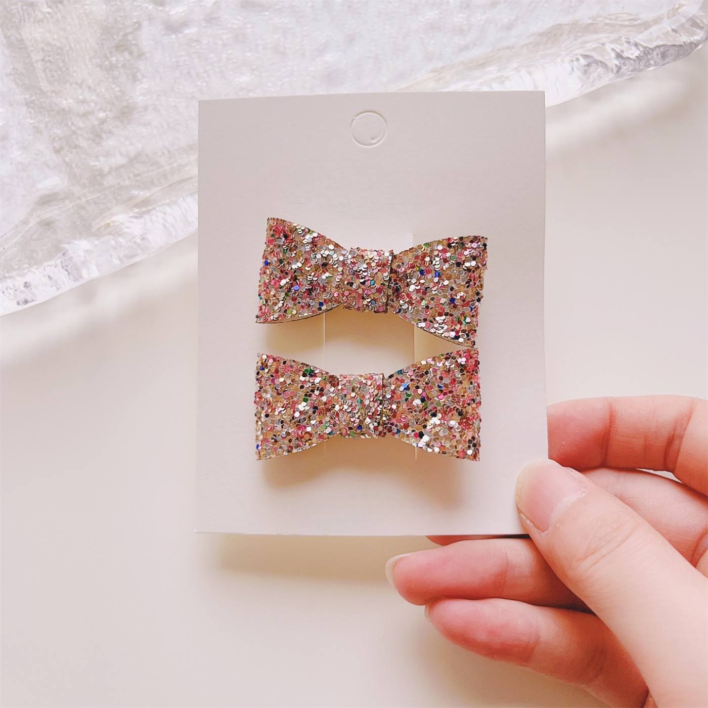 2pcs Sparkly Bow Hair Clip 