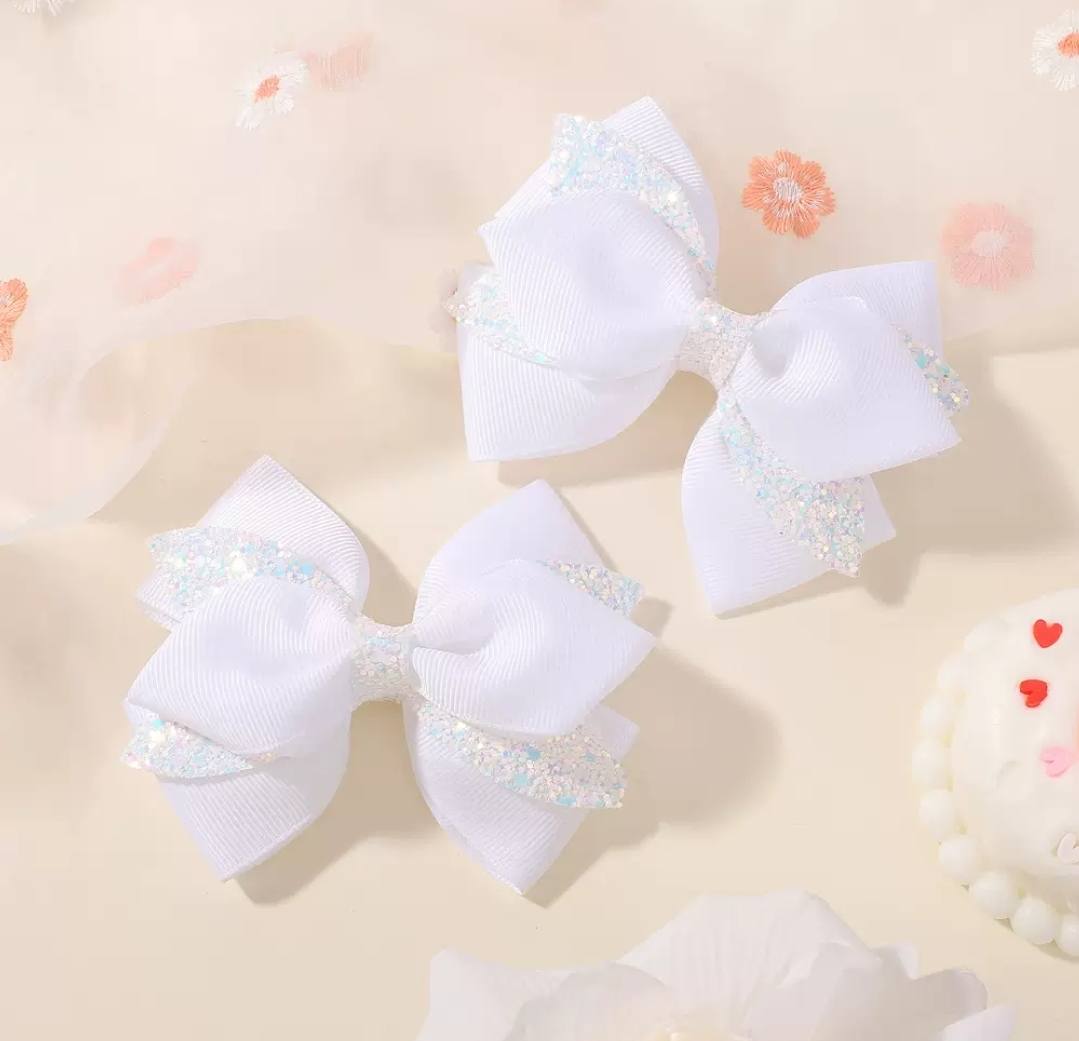 2pcs Sprakly Big Bow Hair Clip 