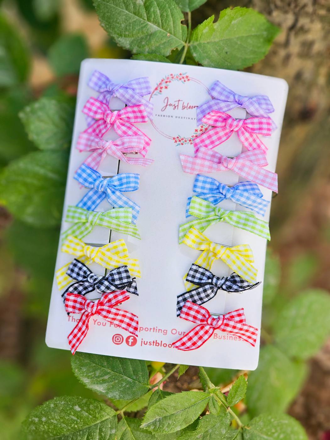 12pcs Colorful Mini Bow Hair Clip Set 