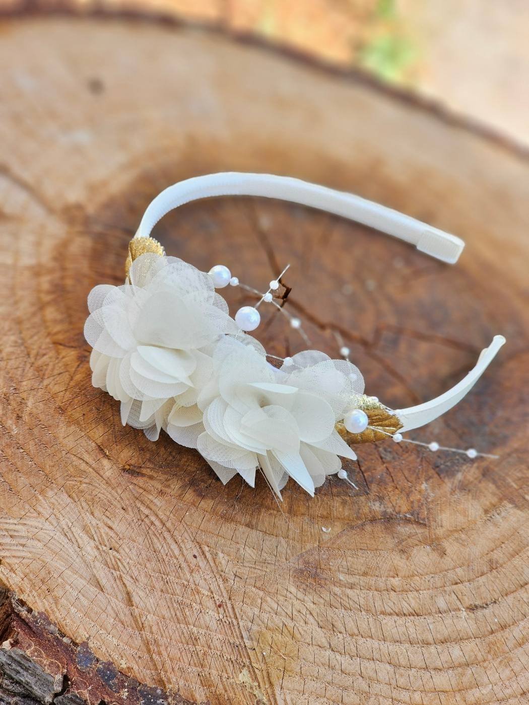 1pc Offwhite and Golden Head Band 