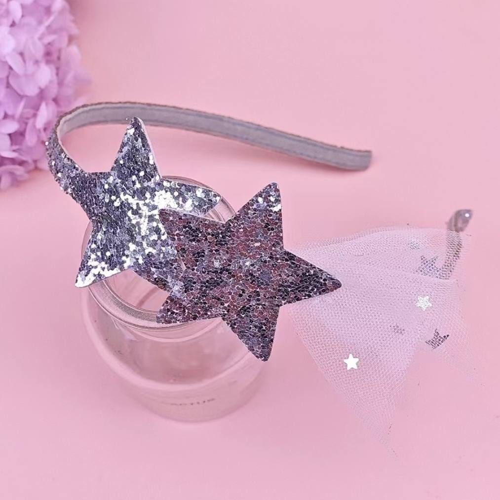 1pc Silver Shooting Star Girl's Head Band 