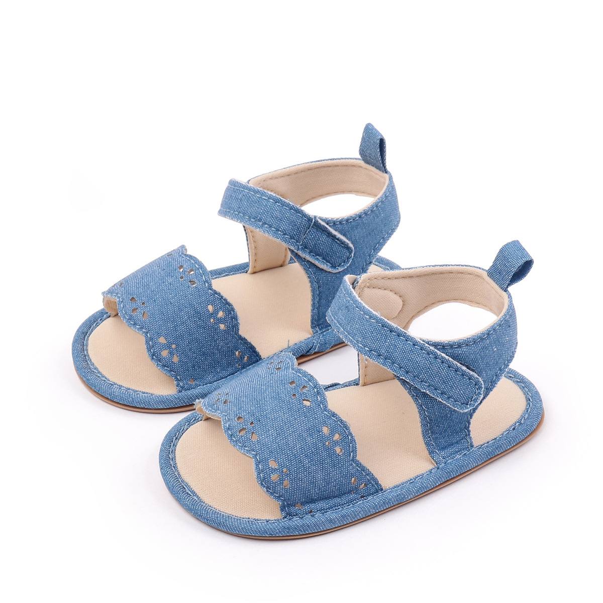 Soft Blue Denim Baby Sandals 