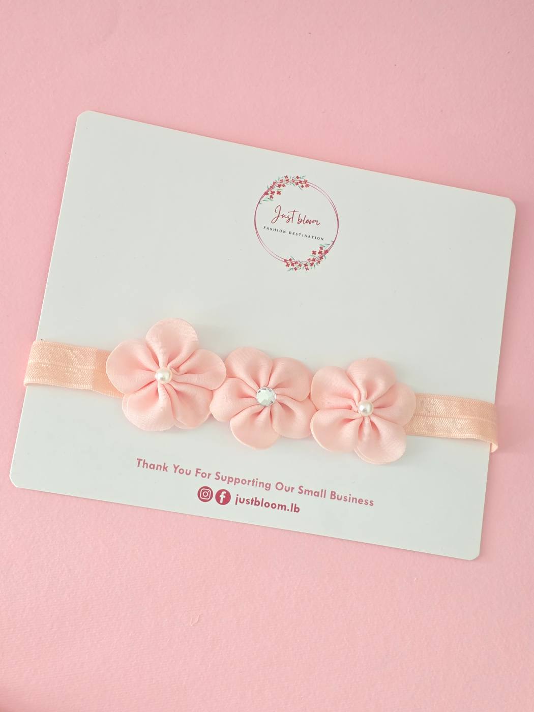 Floral Baby Headband with Pearls 