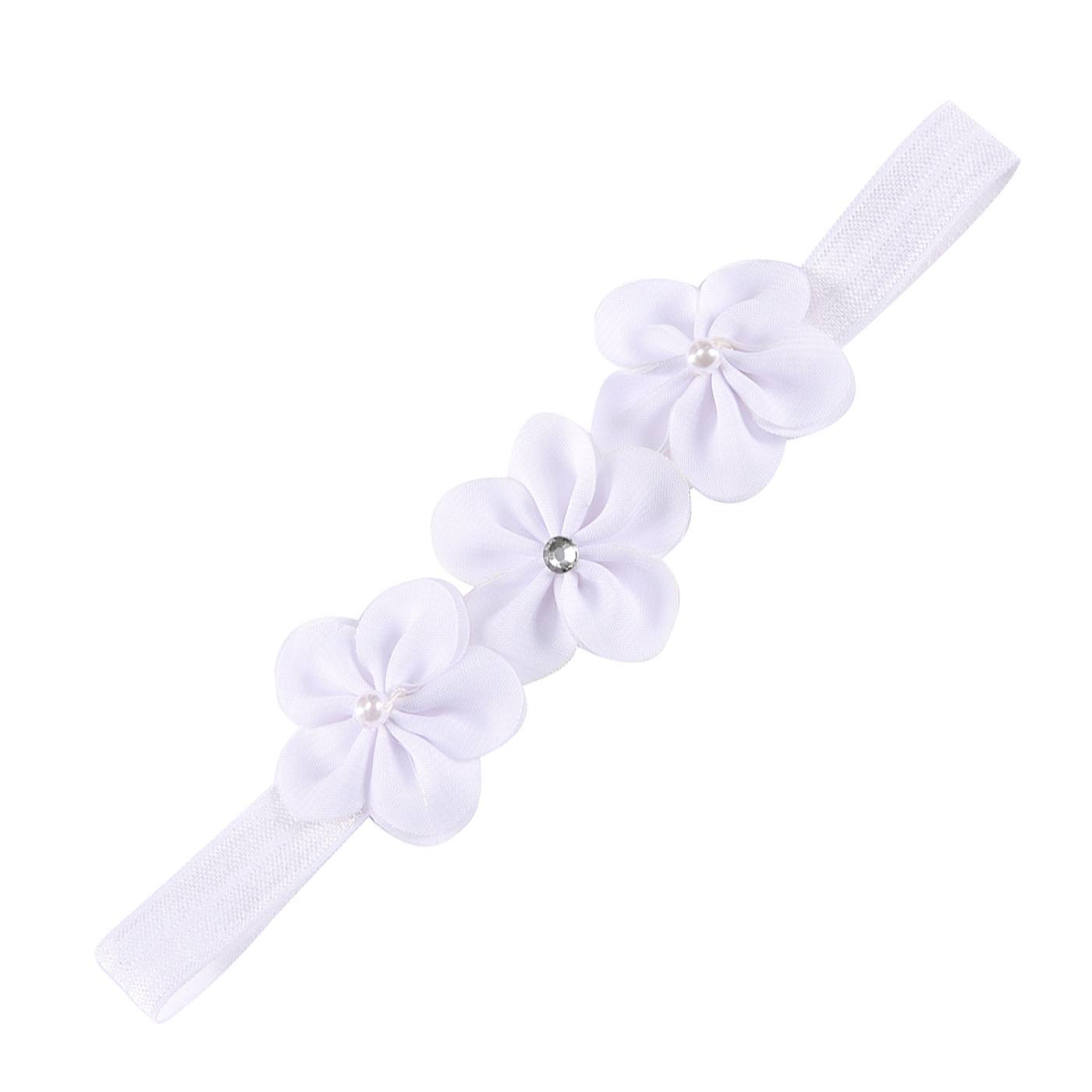 Floral Baby Headband with Pearls 