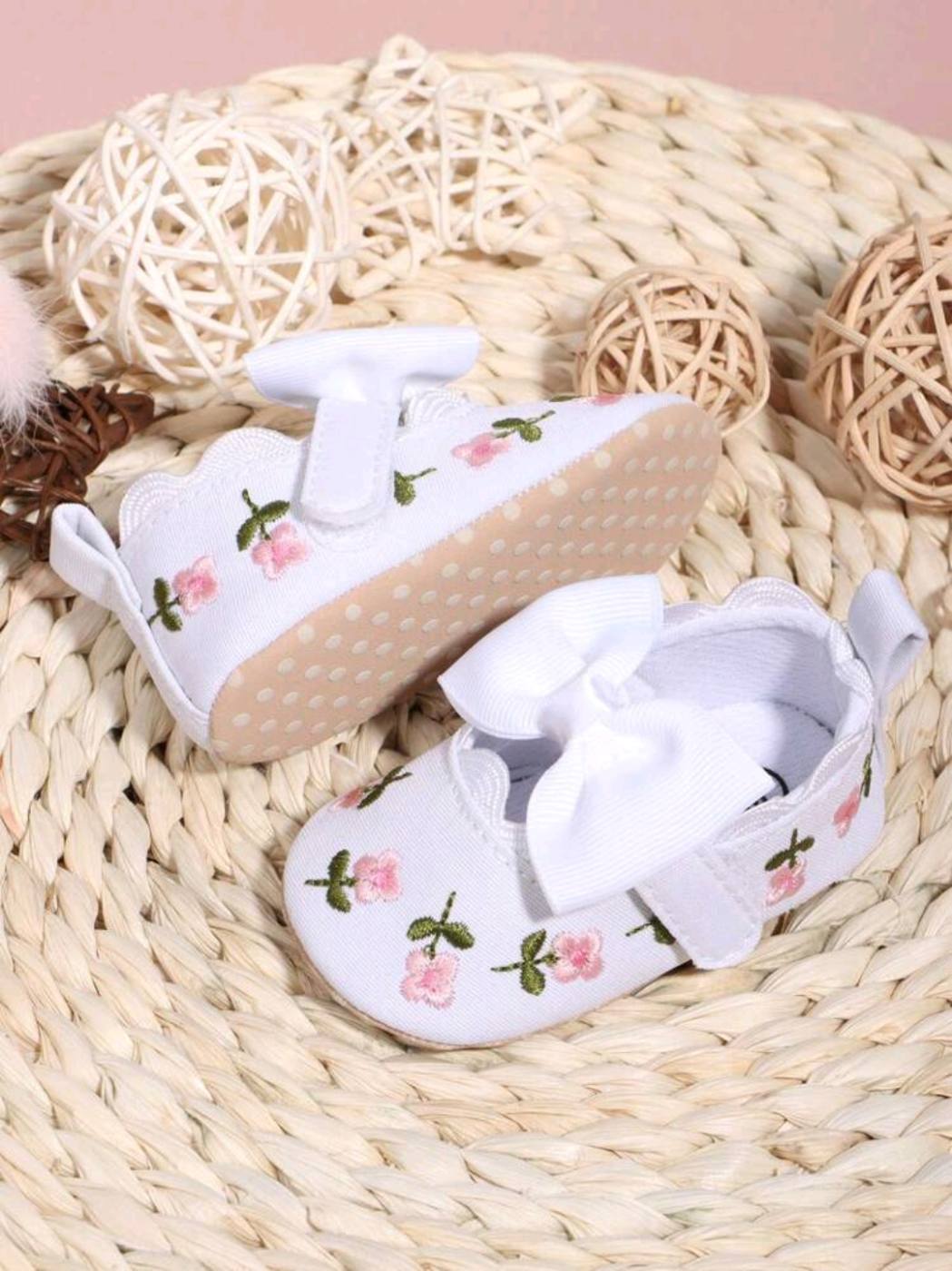 Soft White Embroidered Newborn Ballerina 