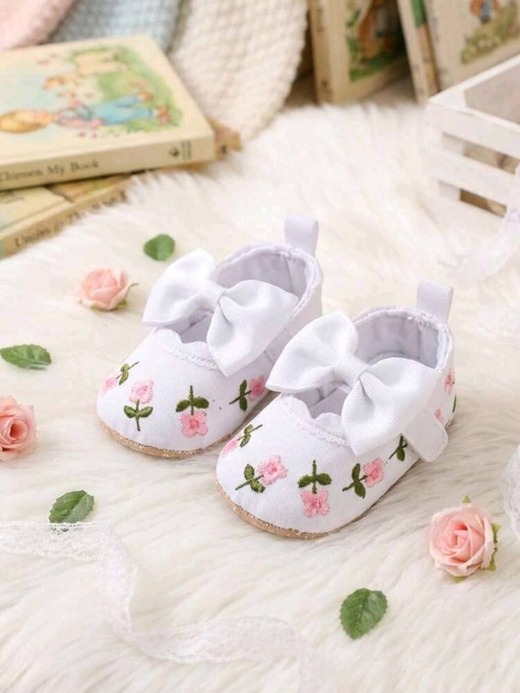 Soft White Embroidered Newborn Ballerina 