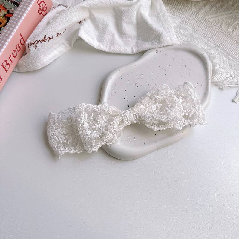 1pc White Lace Bow Baby Headband 