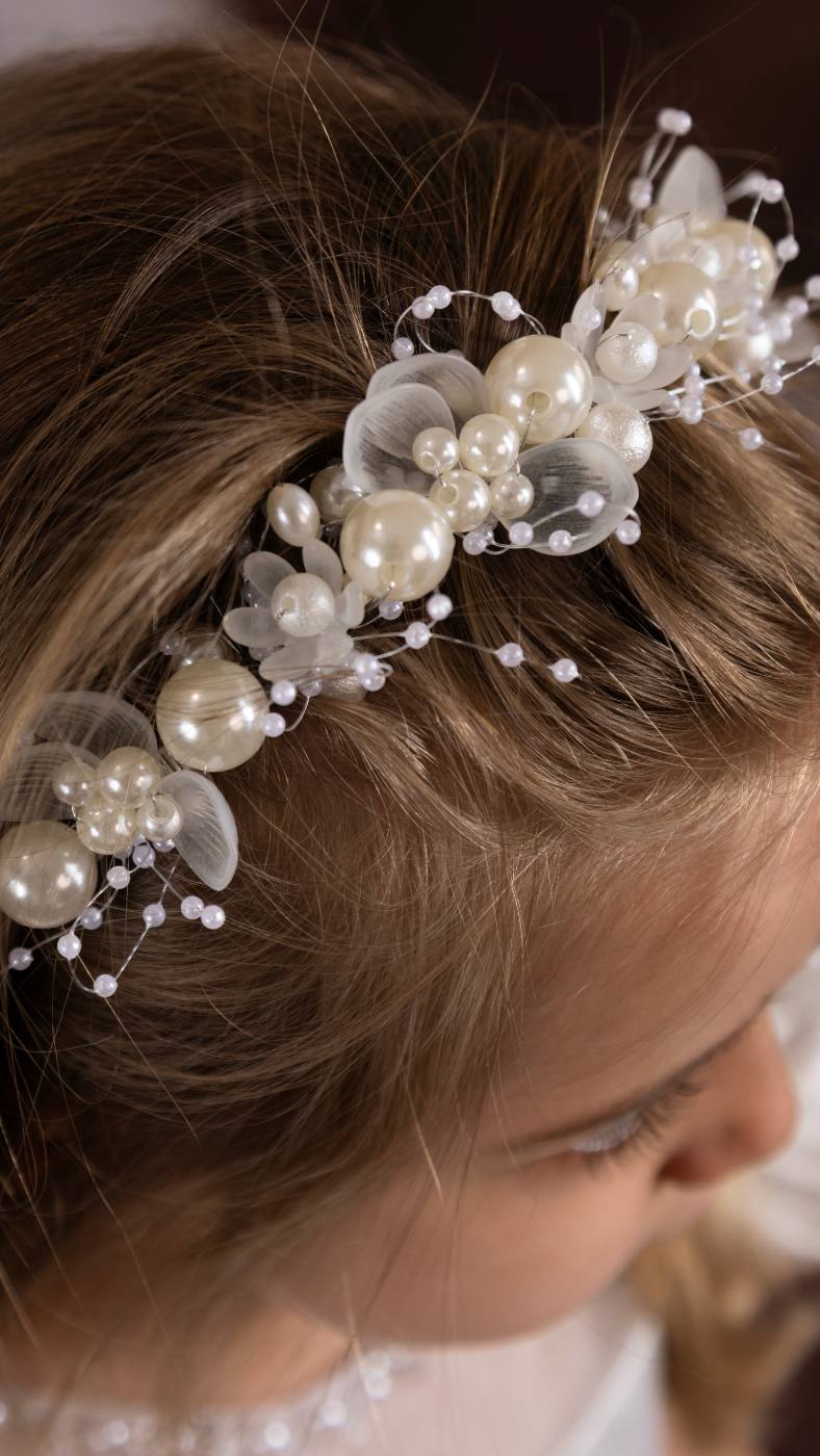 1pc White Pearl Girl's Head Band 