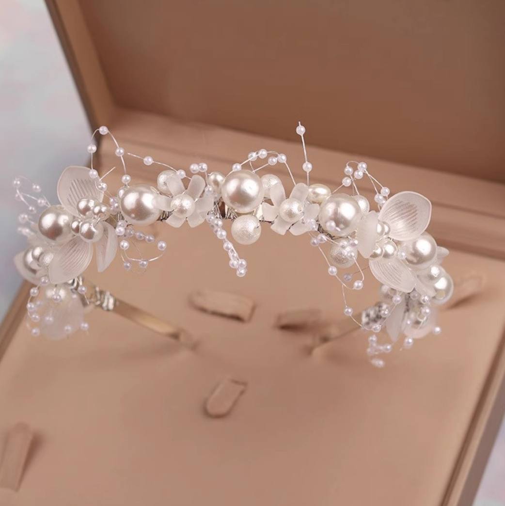 1pc White Pearl Girl's Head Band 