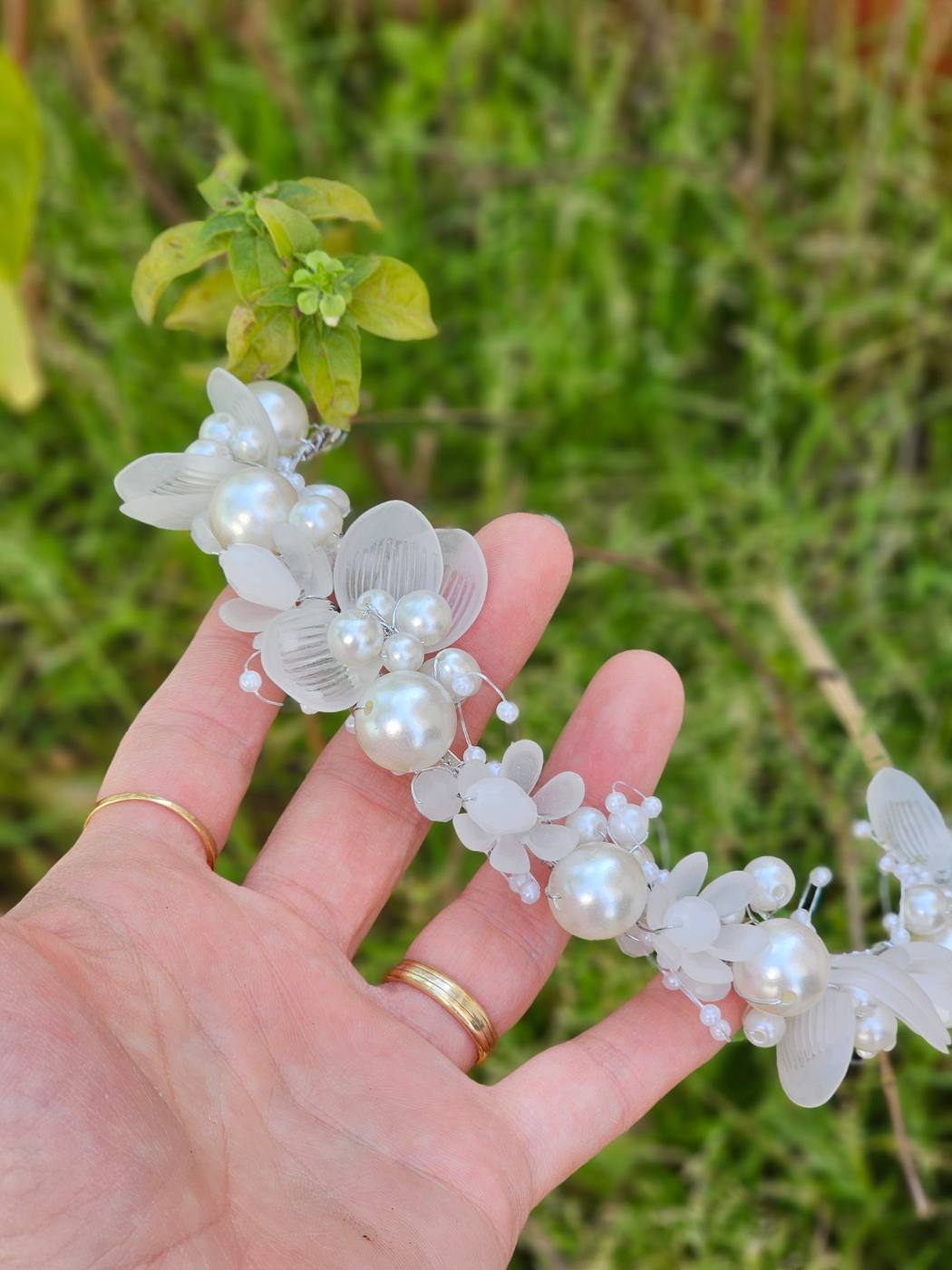 1pc White Pearl Girl's Head Band 