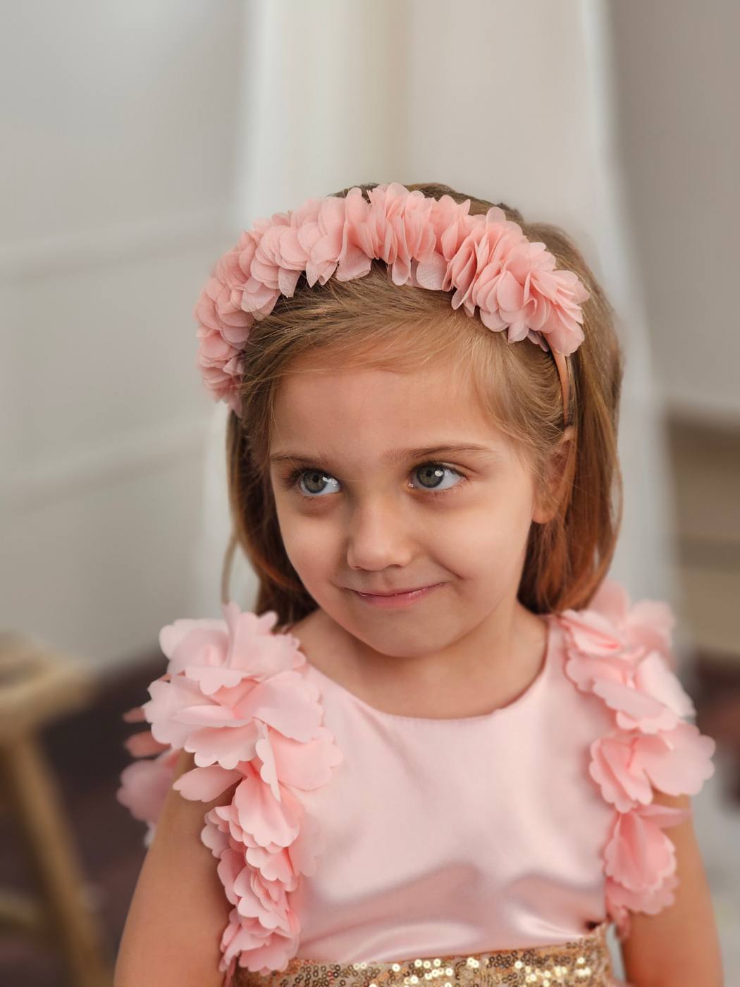 1pc Light Pink Floral Head Band 